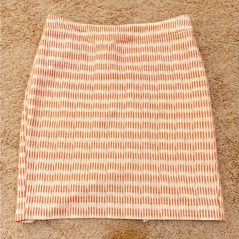 Loft cream/burnt orange aline skirt